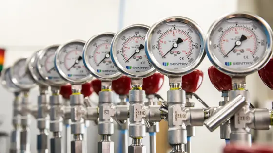 Pressure Dials on STV Equipment